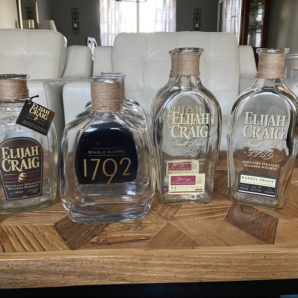 Premium Bourbon Bottles Empty - Lot of 8